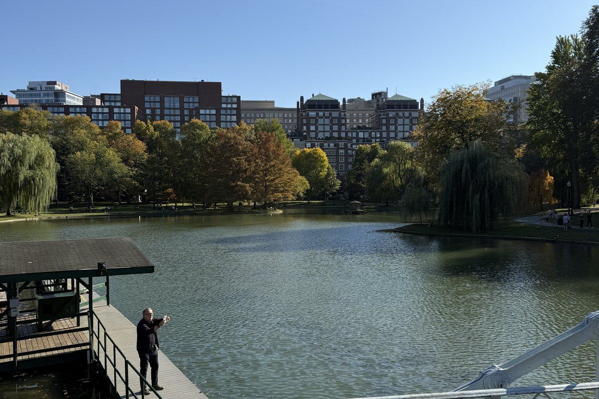 Make Way for Ducklings statues in Boston Public Garden during our October 2024 visit