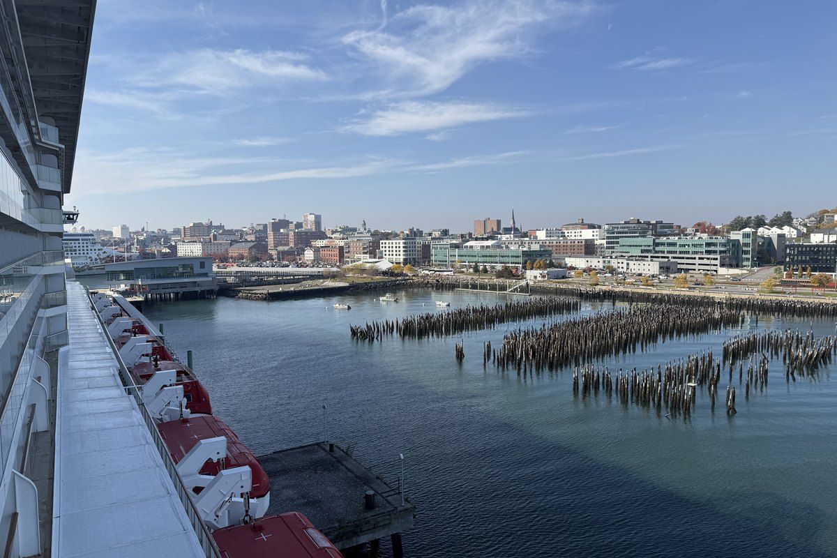 Portland, Maine waterfront and harbor during our October 2024 cruise stop